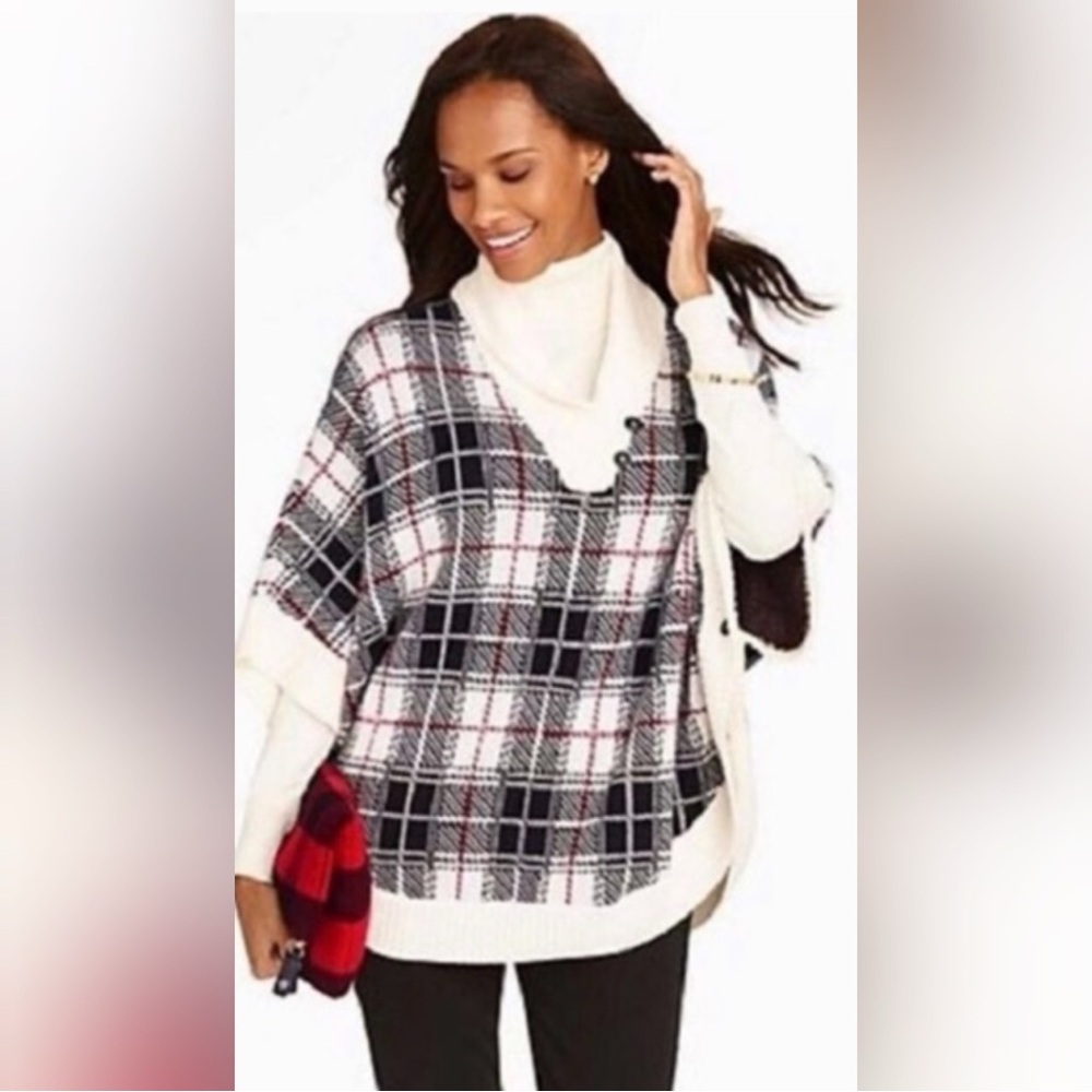 TALBOTS thick sweater poncho
